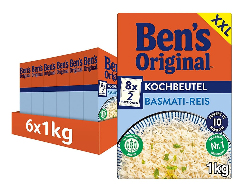 Oryginalny ryż basmati Ben's, gotowany w torebce przez 10 minut, 6 opakowań (6 x 1 kg)