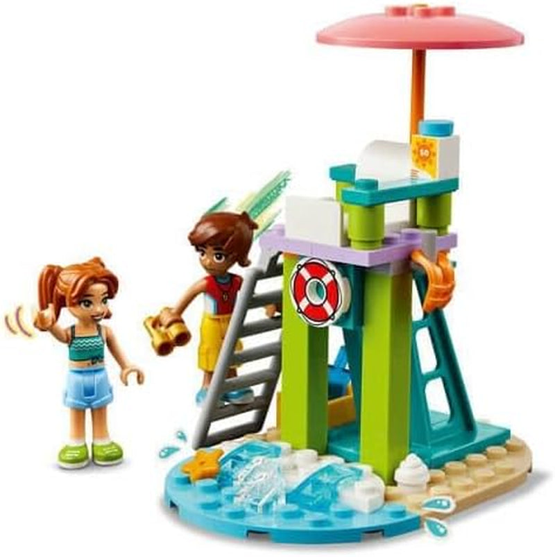 Wieża obserwacyjna ratownika LEGO Friends z nartami wodnymi, zabawka dla dzieci, pomysł na prezent dla dziewcząt i chłopców od 5 lat z 2 figurkami i delfinem, zabawka na skuterze wodnym 42623 Zestawy do budowania Besuche den LEGO-Store
