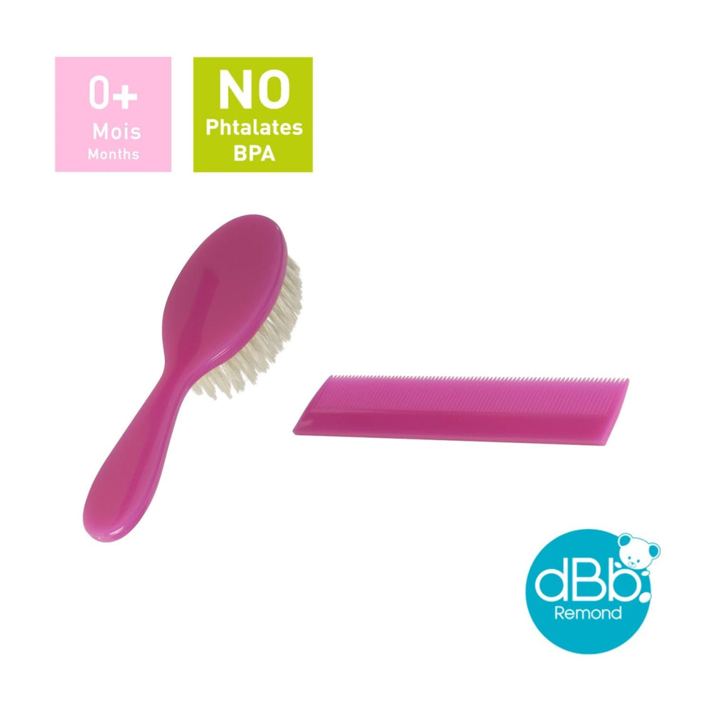 dBb-Remond 315008 Perie și pieptene din plastic Roz Transparent Copii - Baie si Skincare Naty Shop