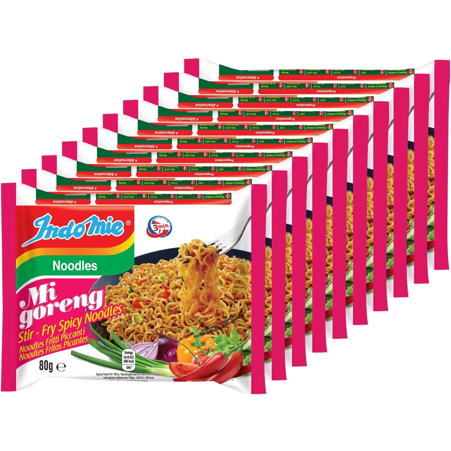 INDOMIE - Makaron błyskawiczny Mi Goreng - Opakowanie zbiorcze (40 x 80g)