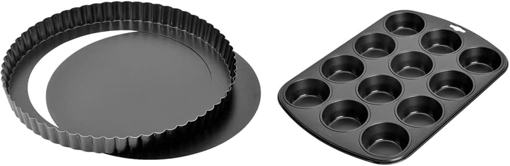 Kaiser Classic Tarteform Mit Hebeboden 28 Cm, Quicheform Antihaftbeschichte & Inspiration Muffinform Blech Für 12 Muffins, Muffin Backblech 38 X 27 Cm, Beschichtet, Standardgröße Formy i blachy do pieczenia Naty Shop
