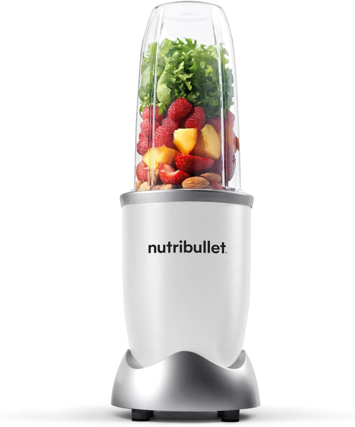 Nutribullet Pro, 900 Watt Leistung, Einfach Und Schnell in Der Anwendung, Kompakt, Leicht Zu Reinigen, Mit 700 Ml Becher, Smoothiemixer, Smoothie Maker, Elektrischer Mixer, NB904B, Schwarz Mother and Child Naty Shop Weiß Basispaket