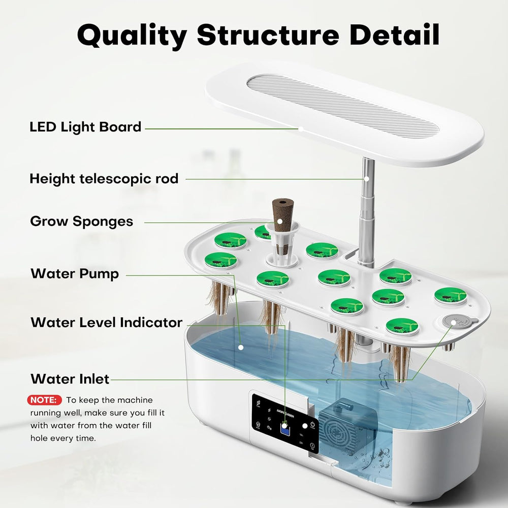 Zestaw do uprawy hydroponicznej w ogrodzie ziołowym ze światłem do uprawy