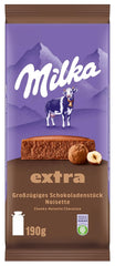 Milka Extra Noisette – Alpejska czekolada mleczna z delikatnym i kremowym nadzieniem z orzechów laskowych – 15 x 190 g