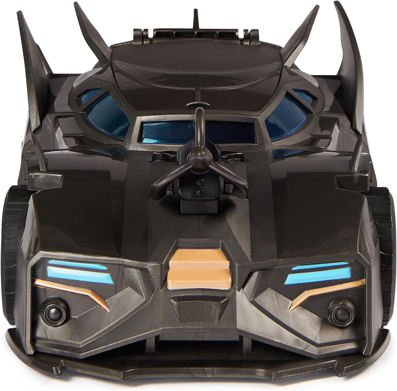 DC Comics Batman Offroad Batmobil z katapultą z hakiem i siatką z tyłu W zestawie figurka Batmana o średnicy 10 cm dla fanów superbohaterów w wieku od 4 lat Figurki Naty Shop