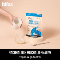 Fairfood Bio Haferdrink Pulver 360g - nachhaltige Milchalternative - wegańskie, bezglutenowe i ohne Öl - bis zu 4L Haferdrink - zum Selbermischen - 100% Bio-Vollkornhafer
