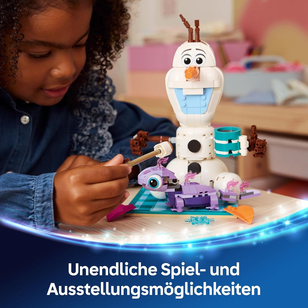 LEGO ǀ Disney Frozen Picknickspaß mit Olaf und Bruni - Schneemann Figur mit Picknickdecke und Zubehör - DIY Deko fürs Schlafzimmer - Geschenk für Mädchen ab 7 Jahren und Frozen Fans - 43287