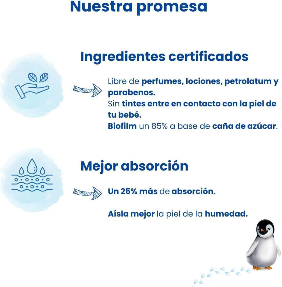 Ekologiczne pieluszki rozmiar 1 dla noworodków (2-5 kg), 1 worek z 27 pieluchami