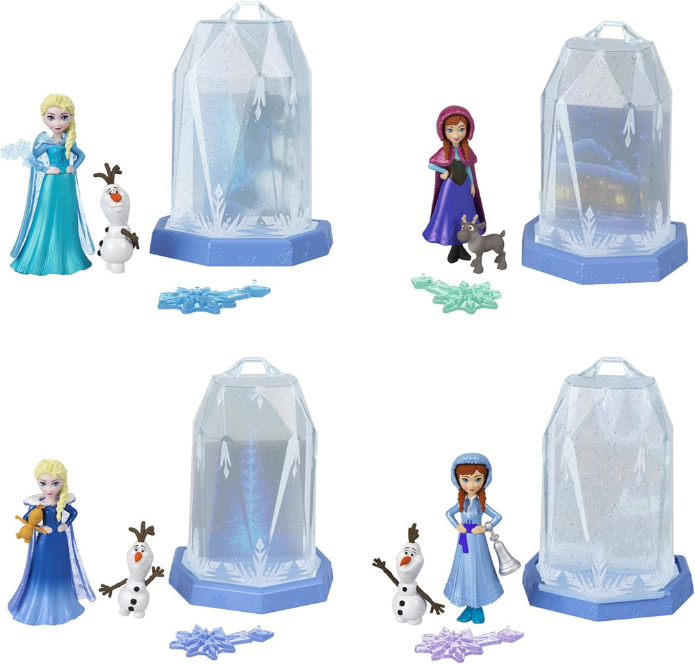 Mattel Disney Frozen Ice Reveal, păpușă mică cu gel pufos de gheață și 6 surprize, inclusiv figurină prietenă și accesorii (păpușile pot varia) HRN77