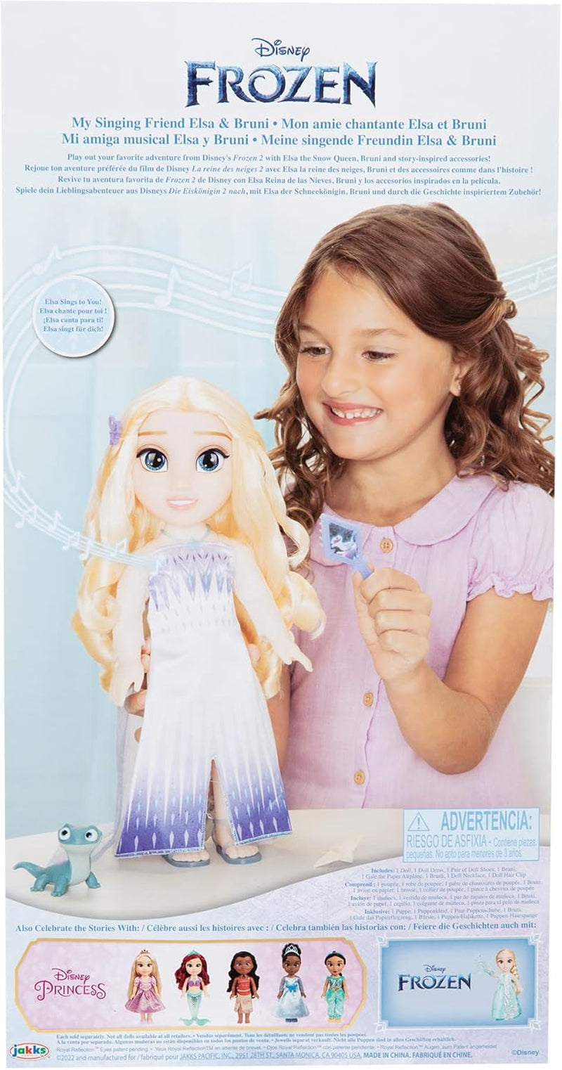 Disney Die Eiskönigin Singende ELSA Królowa Śniegu Puppe 35 cm, śpiewa „Pokaż się”, w zestawie akcesoria do dodatkowej zabawy, idealny dla dziewczynek od 3 lat Biało-niebieski