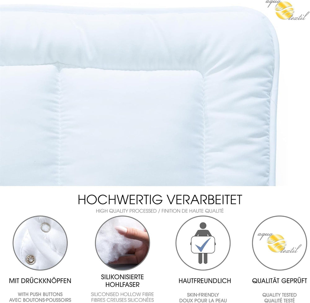 Aqua-Textil Soft Touch Set pentru copii Plapumă 100 X 135 Cm 250G și 350G cu pernă 40 X 60 Cm 150G Plapumă 4 anotimpuri Reglare climatică Oeko-Tex Plapumi si pilote Naty Shop