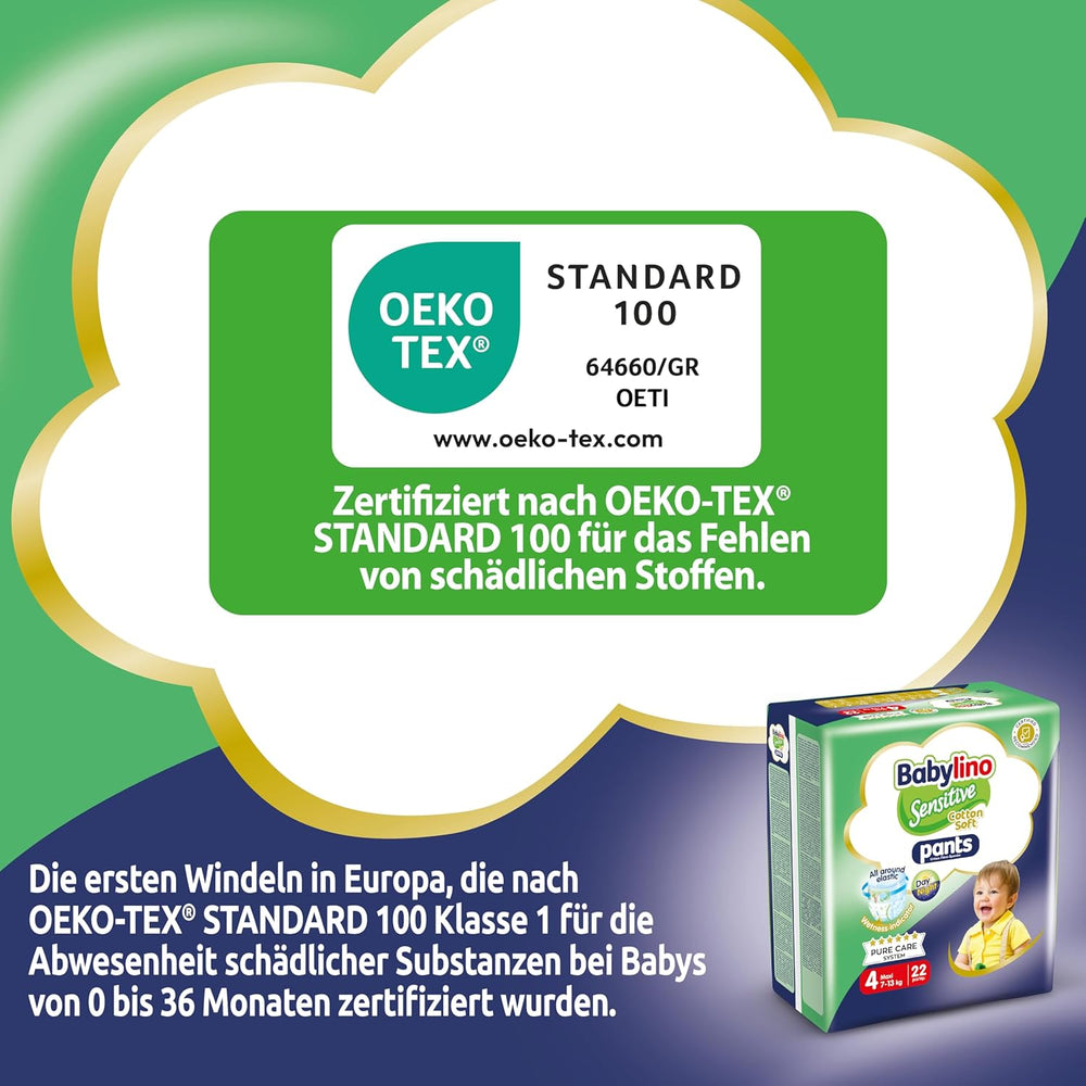 Pieluszki Sensitive Cotton Soft, rozm. 4, Spodnie Maxi (7-13 kg), 22 sztuki