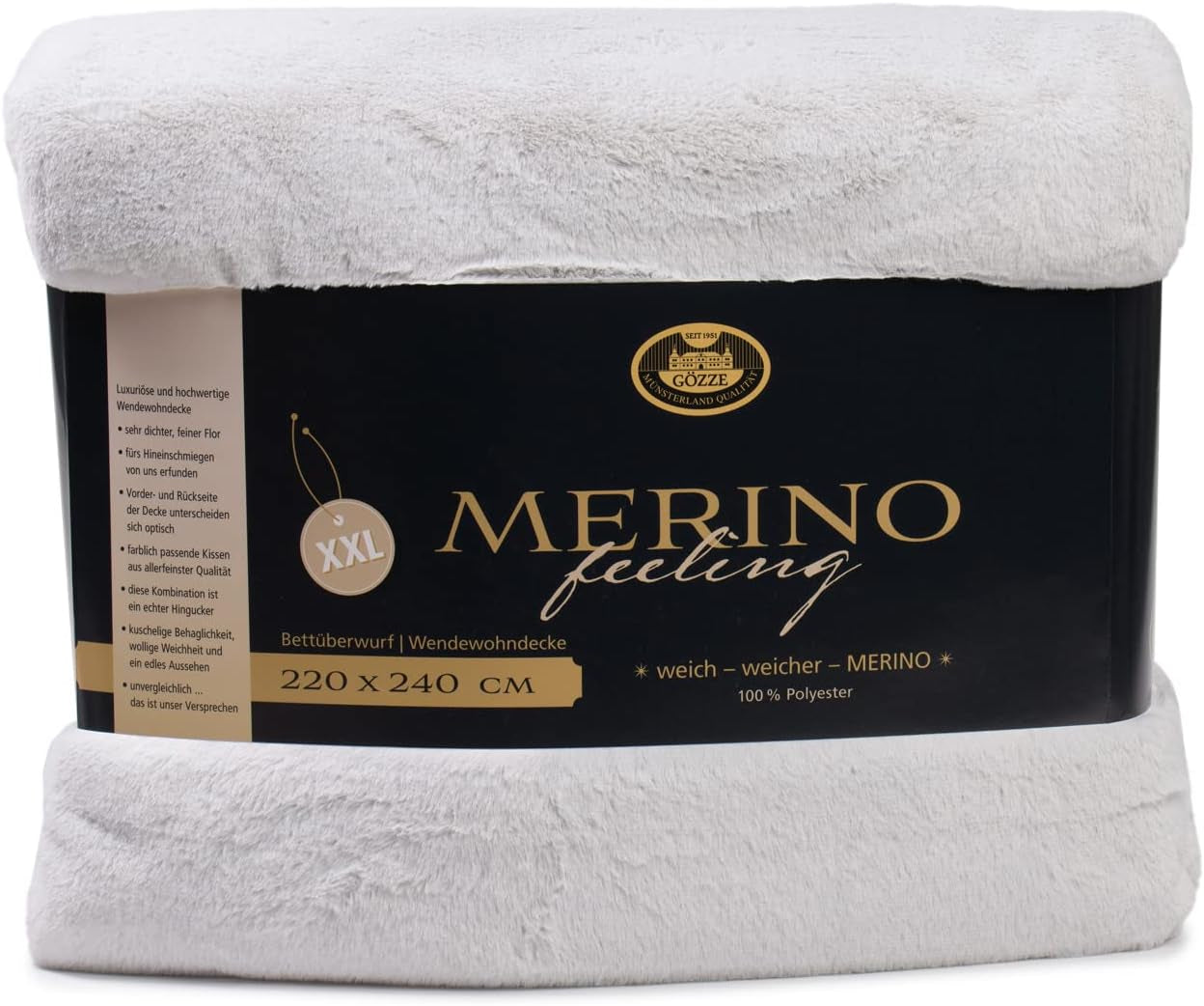 Gözze - Wygodny koc, dwustronny, wysoka gęstość 600 G/M², 150 x 200 cm - Ciemnozielone łóżka i koce Besuche den GÃ¶zze-Store srebrny 220 x 240 cm