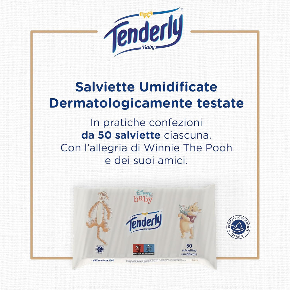 Chusteczki nawilżane Baby Disney, 50 miękkich chusteczek, idealne do codziennej higieny dziecka, z postaciami Disneya, wyprodukowane we Włoszech, testowane dermatologicznie