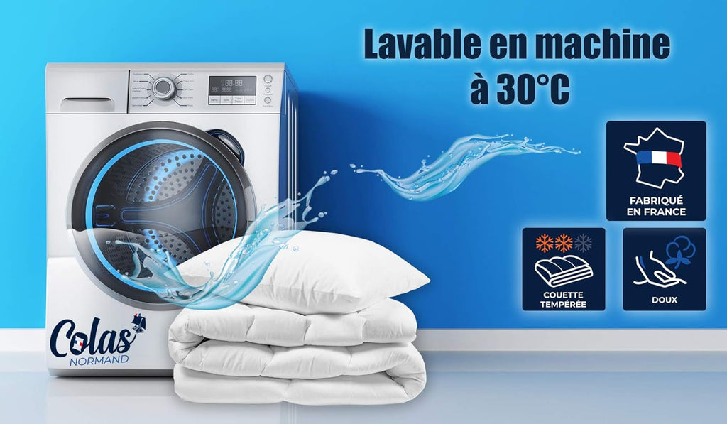 Plapumă din bumbac Percale, 240 X 220 cm, de înaltă calitate, 100% bumbac Percale, moale și confortabil, rezistent, finisaj fin, fabricat în Franța, alb Plapumi si pilote Naty Shop