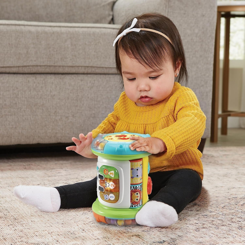 VTech Baby 3-in-1 Rolling Explorer Drum - Jucărie interactivă pentru copii cu muzică - Pentru copii cu vârsta cuprinsă între 9-36 luni Jucarii Bebe Naty Shop