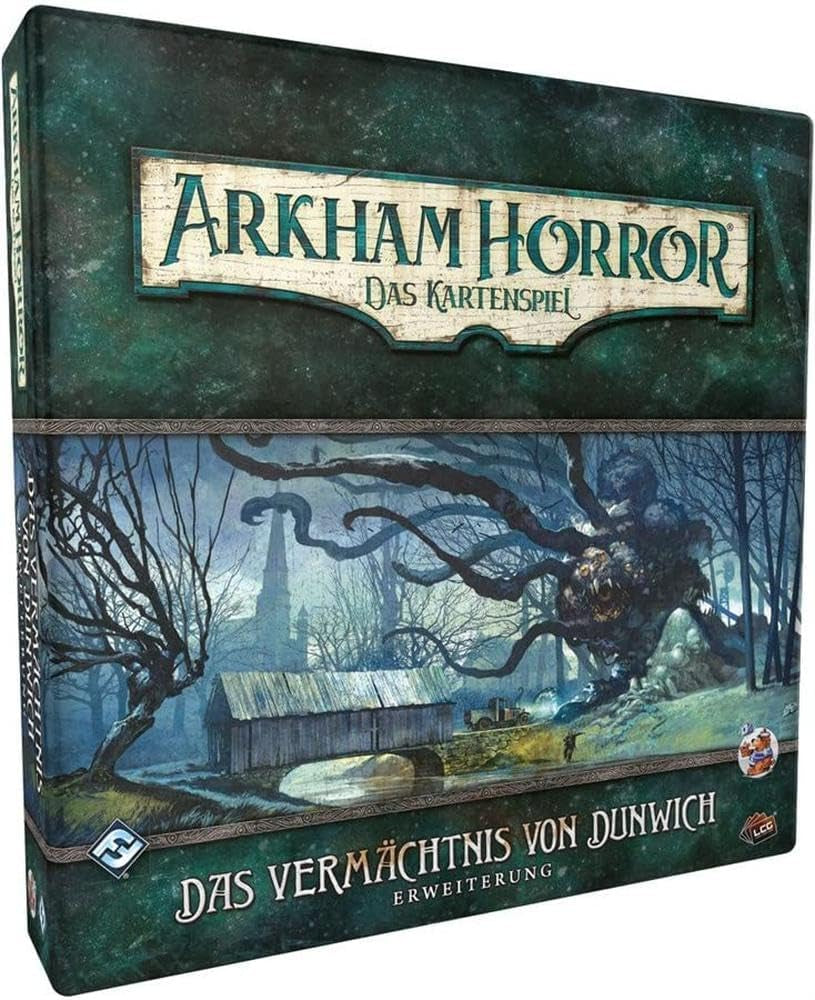 Gry o lotach fantasy, Horror w Arkham: LCG, Gra podstawowa, Gra ekspercka, Gra karciana, 1–4 graczy, Wiek 14+, 45+ minut, Niemiecki, Wielokolorowy, Kolorowy