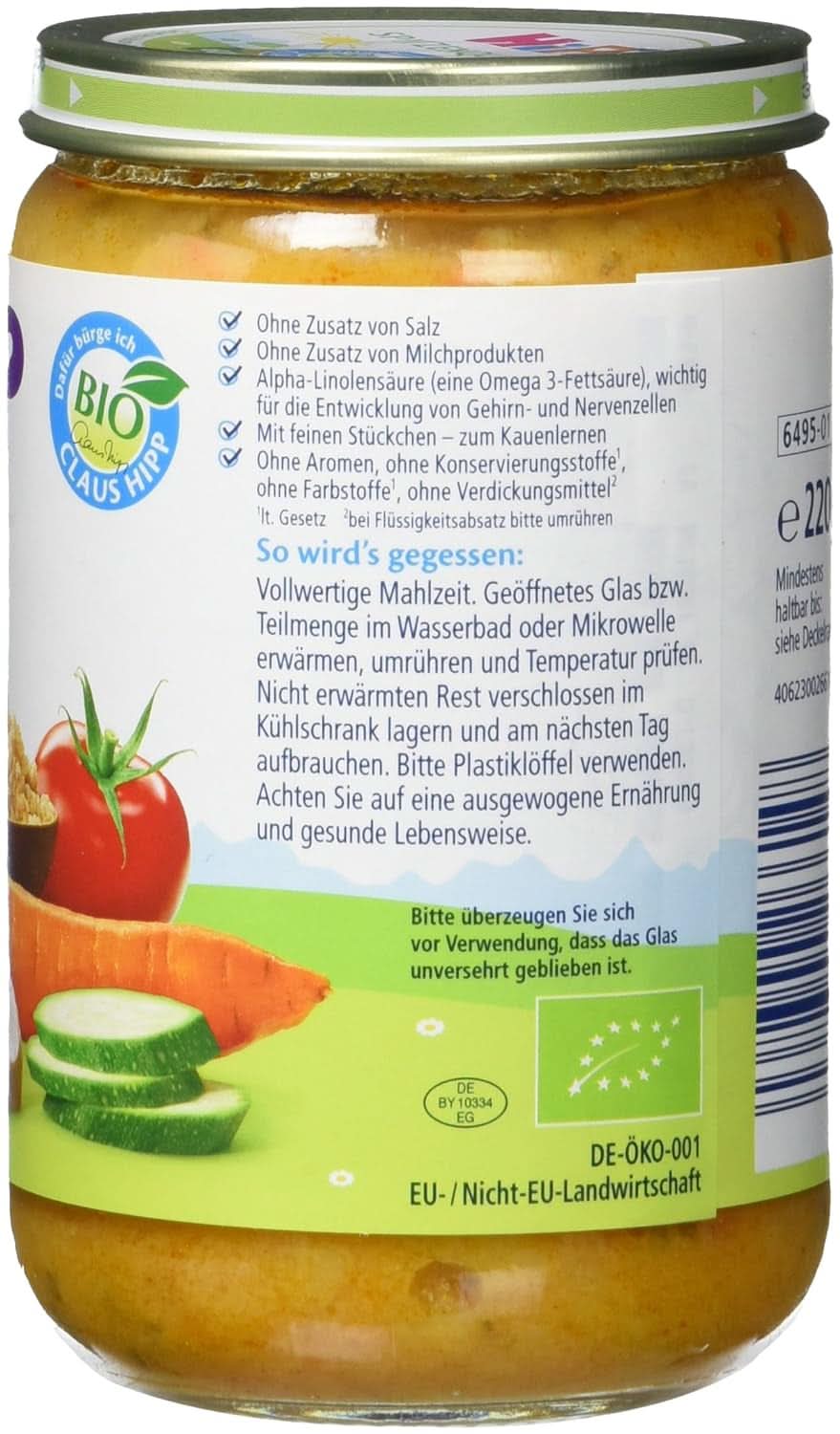 Kuskus Hipp z warzywami i organicznym kurczakiem, opakowanie 6 szt. (6 X 220 gramów) Matka i Dziecko Naty Shop