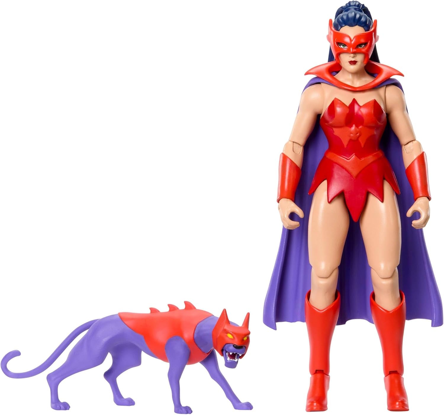 Masters of the Universe Origins Action Figure Catra din colecția de desene animate, aprox. 14 cm înălțime, eroină din serialul TV din anii 1980, prințesa puterii, design detaliat și accesoriu pentru pisică, JBM84 Action figures Naty Shop Titlu implicit
