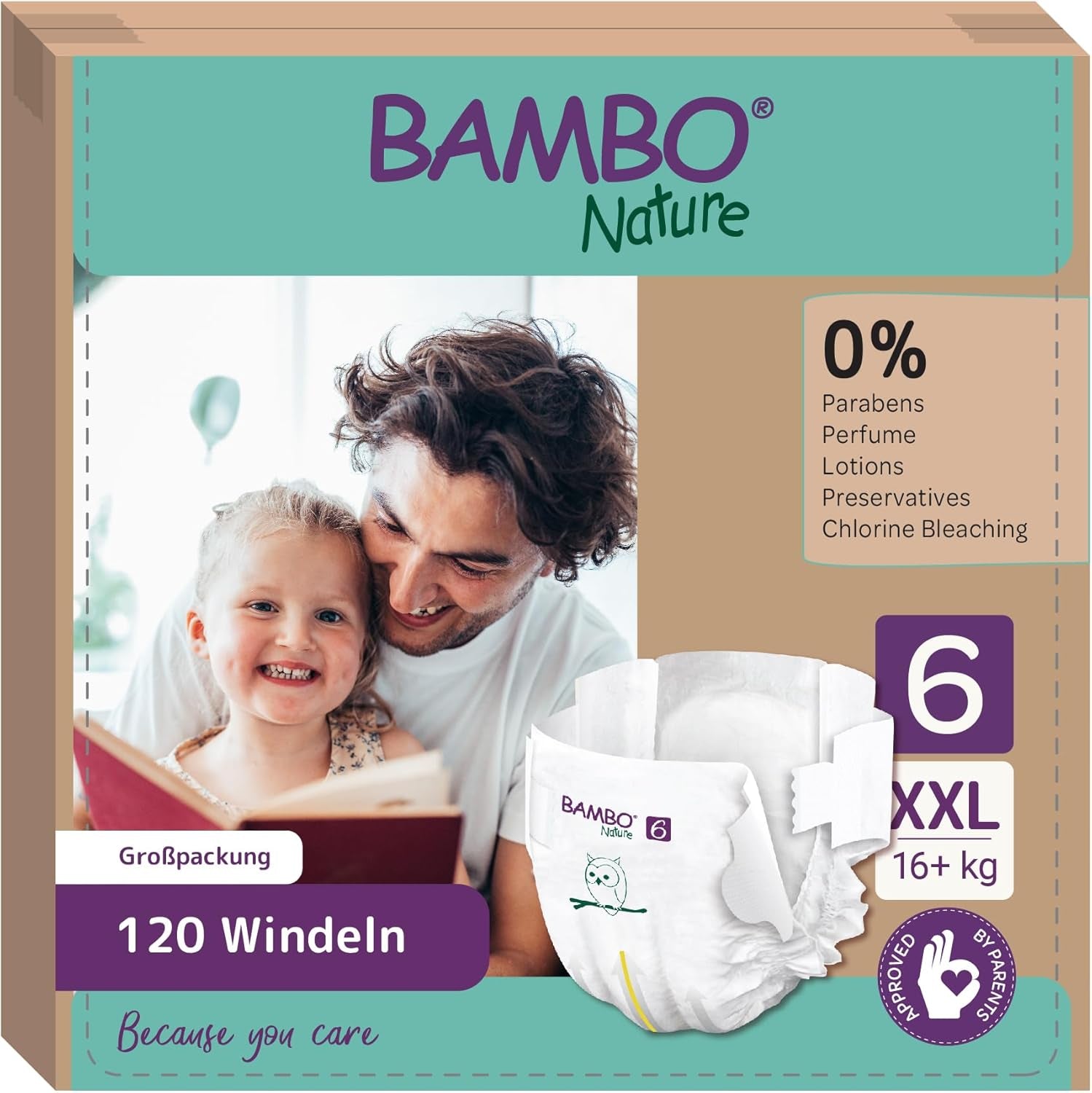 Pieluszki dziecięce Bambo Nature, rozmiar 1 (2-4 kg), 132 sztuki w pudełku miesięcznym | Pieluszki Premium ze zwiększoną ochroną przed wyciekami | Najwyższy komfort i swoboda dla noworodków | Pieluchy testowane dermatologicznie