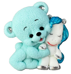Decoratiune comestibila din zahar, Ursulet cu unicorn Decoratiuni din Pasta de Zahar Nati Shop