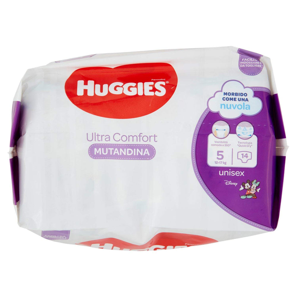 Huggies PANNOLINI Mutandina pieluszka jednorazowa, chłopcy/dziewczęta, 12kg, 17kg, wielokolorowy, 14 sztuk (S)
