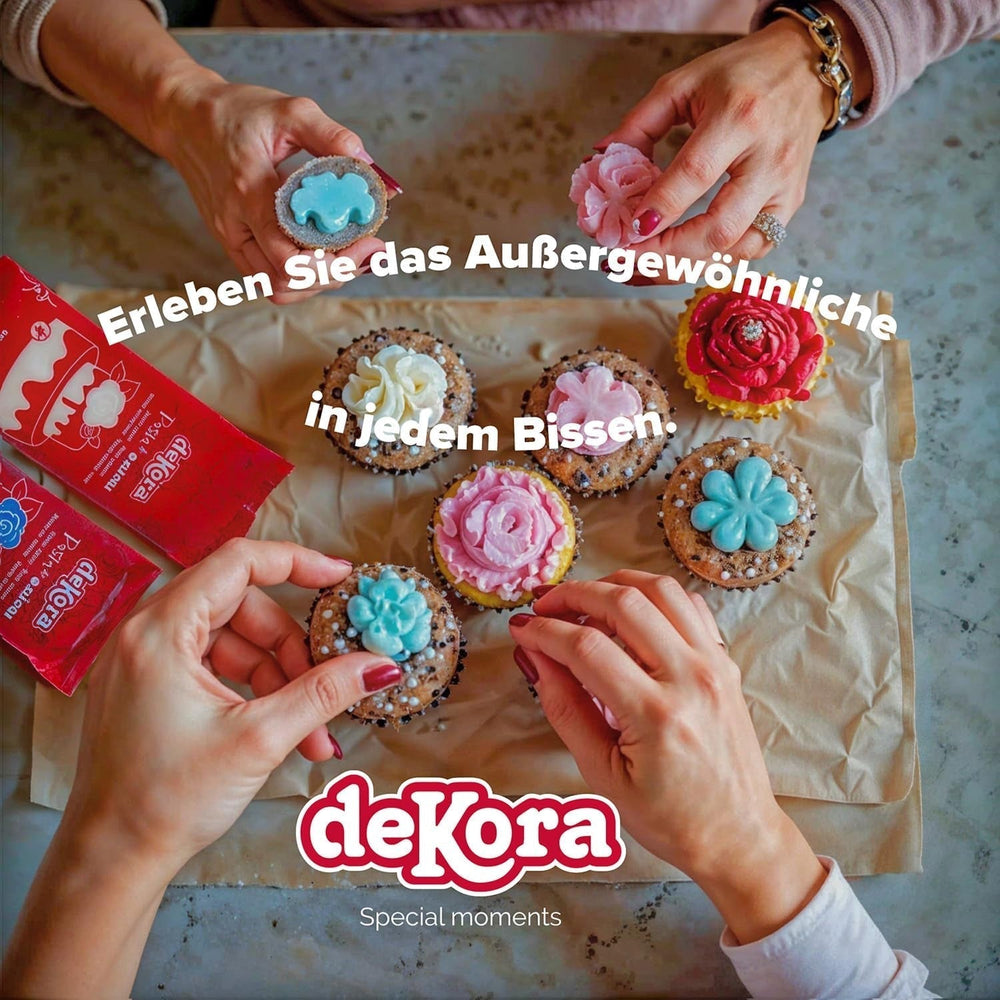 Dekora - Fondant alb din pastă de zahăr 150g - Perfect pentru prăjituri și decorațiuni de copt - Fără gluten și lactoză - Aromă de vanilie - Moale, flexibil și ușor de modelat pentru decorațiuni creative Pasta de zahar Naty Shop