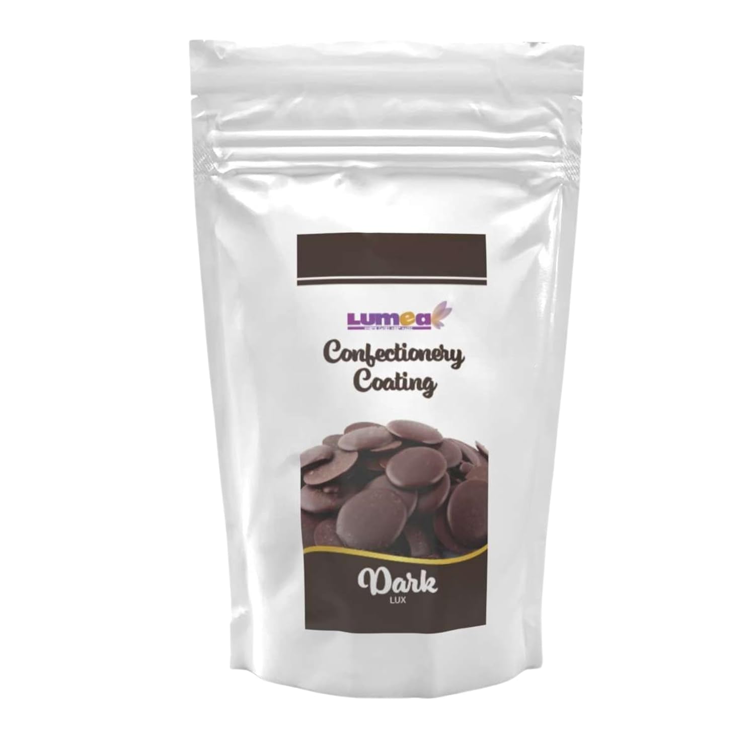 Dekozauber24 couverture drops, alb, 500g, cu aromă de ciocolată albă și vanilie, chipsuri Deco Melts, rezistent la microunde, pentru cake pops, prăjituri, tarte, torturi, picurare sau glazură Pasta de zahar Naty Shop Maro închis
