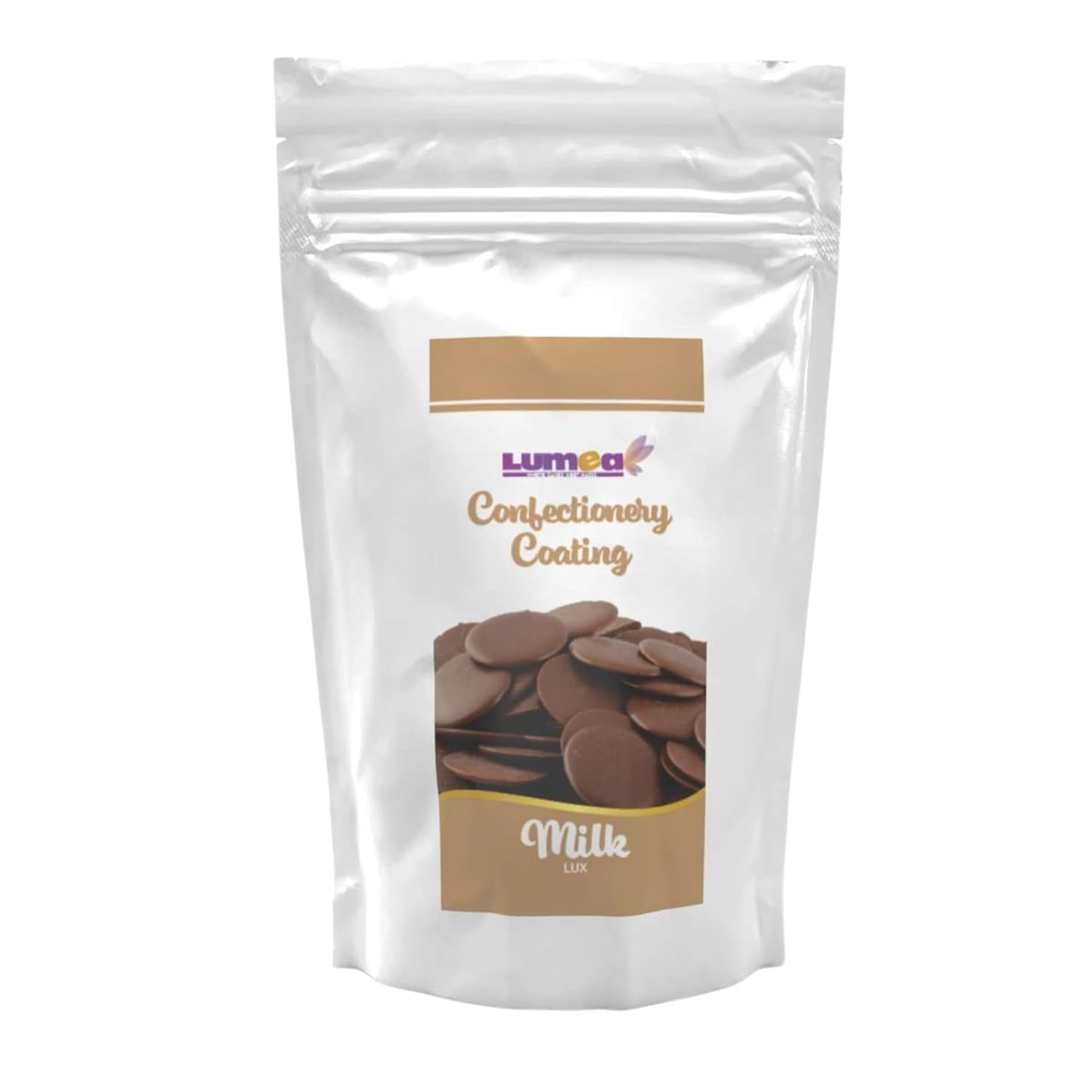 Dekozauber24 couverture drops, alb, 500g, cu aromă de ciocolată albă și vanilie, chipsuri Deco Melts, rezistent la microunde, pentru cake pops, prăjituri, tarte, torturi, picurare sau glazură Pasta de zahar Naty Shop Maro