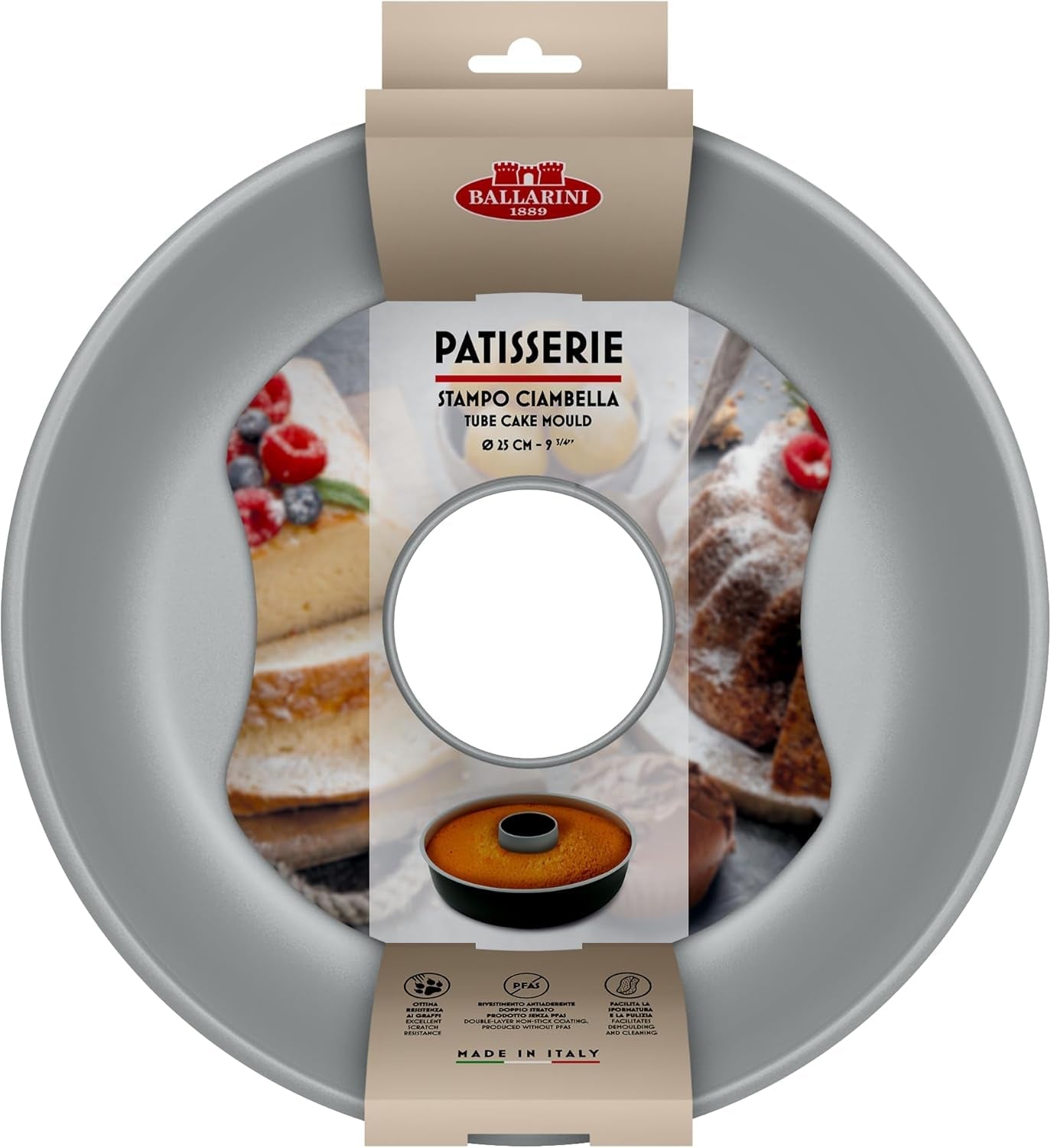 Ballarini, Blacha do pieczenia, różne modele Formy i blachy do pieczenia Naty Shop Szara Forma do pączków 25 cm