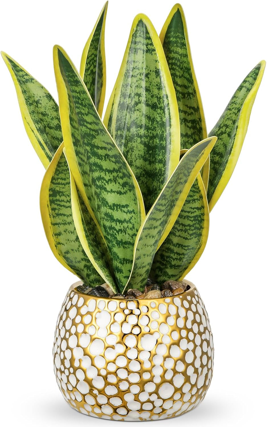 Sansevieria Kunstpflanze Im Keramiktopf, Kleine Zimmerpflanze, Künstliche Schlangenpflanze, Kunstpflanzen Wie Echt Perfekt Für Badezimmer Schlafzimmer Home Office Dekoration, Höhe 33Cm