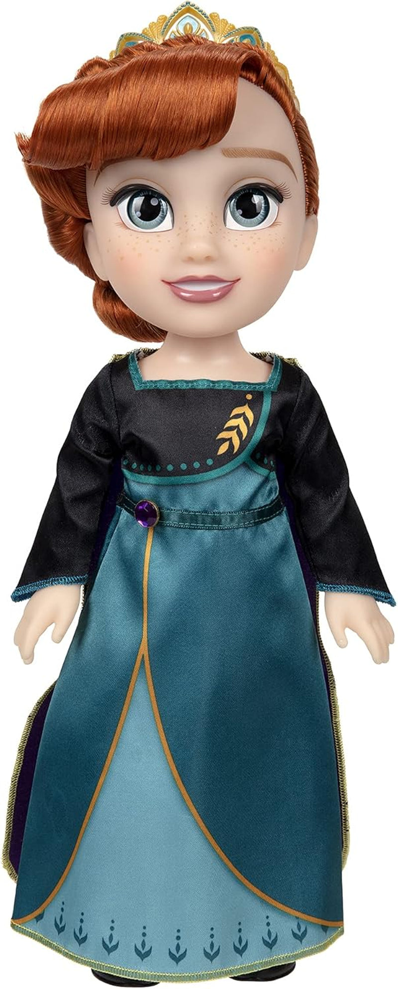 Păpușa Disney Frozen 2 Anna – o păpușă poziționabilă de 35 cm înălțime, într-o rochie la modă emblematică, cu blazonul Arendelle și o tiară pentru distracție suplimentară, pentru fetițe cu vârsta de 3 ani și peste