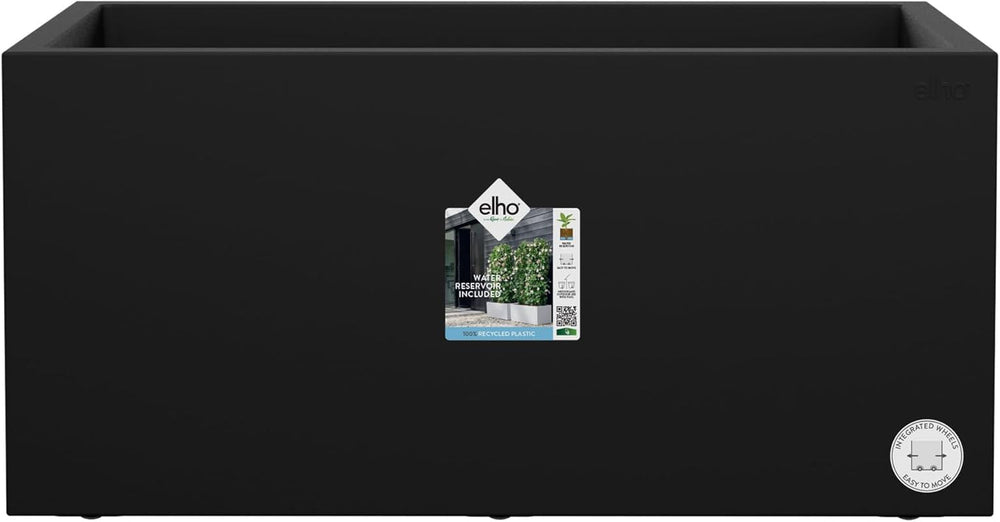 elho Vivo Next Square 30 - Cutie cu flori pentru interior și exterior - 100% plastic reciclat - L 29,5 x Î 29,5 cm - Negru/Negru viu