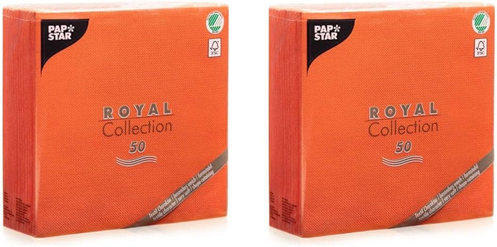 Șervețele Papstar / Șervețele Tissue Negre "Royal Collection" 40 X 40 Cm, 1/4-Fold, ideale pentru catering, gospodărie sau petreceri, #10452, 1 X 50Pack