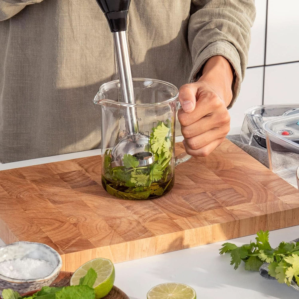 Bosch Ergomixx Style Stabmixer MS6CM61V2, Vakuum-Funktion, Vakuum-Pumpe, Vakuum-Beutel, 4-Klingen-Messer, 12 Stufen, Turbo-Funktion, 1000 W, Schwarz/Anthrazit Matka i Dziecko Naty Shop