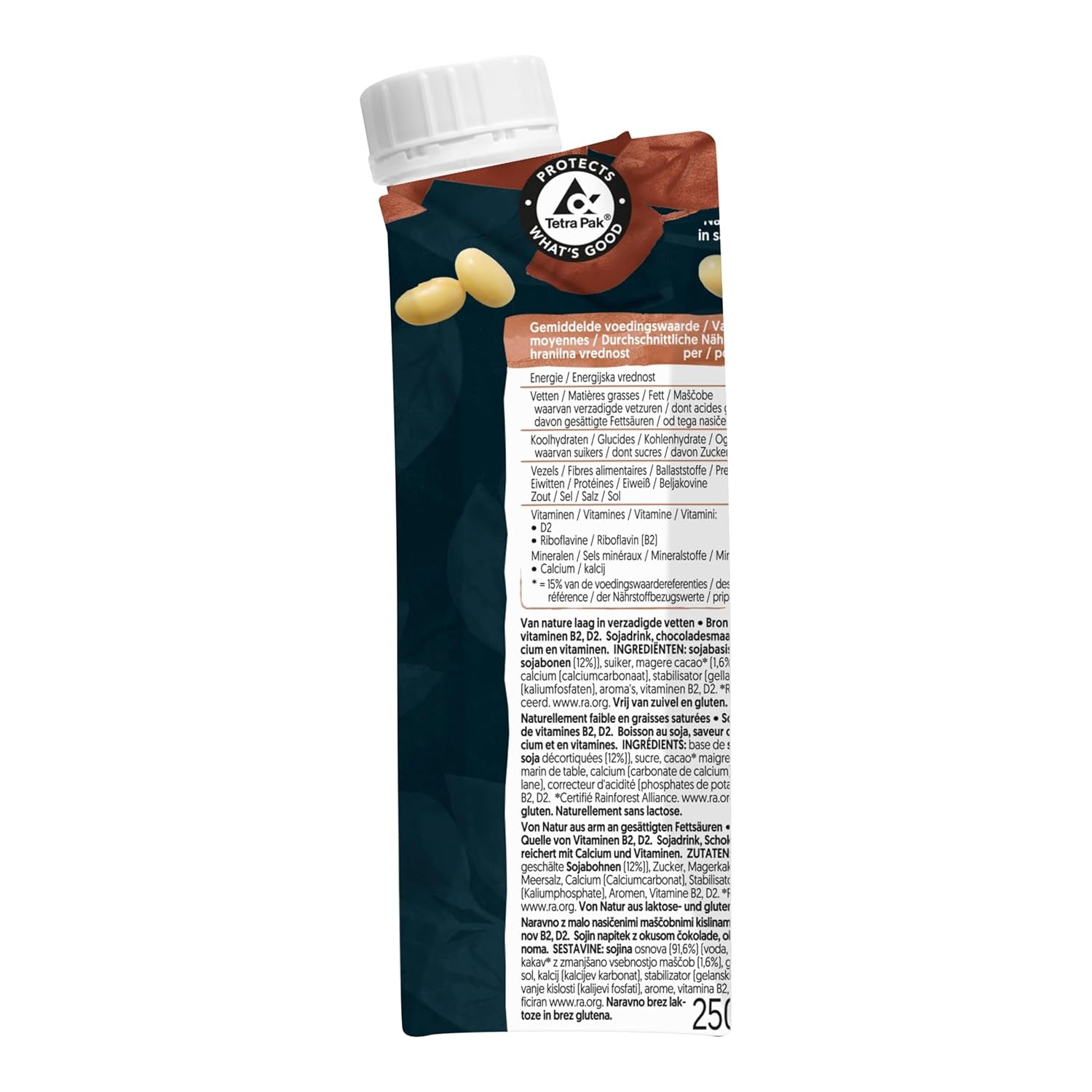 Alpro Proteindrink Schokoladengeschmack – Vegan und milchfrei – Ohne Süßstoffe – Von Natur aus lactosefrei – Reich an Balaststoffen, Calcium und Vitaminen – 15 x 250 ml – Haltbar