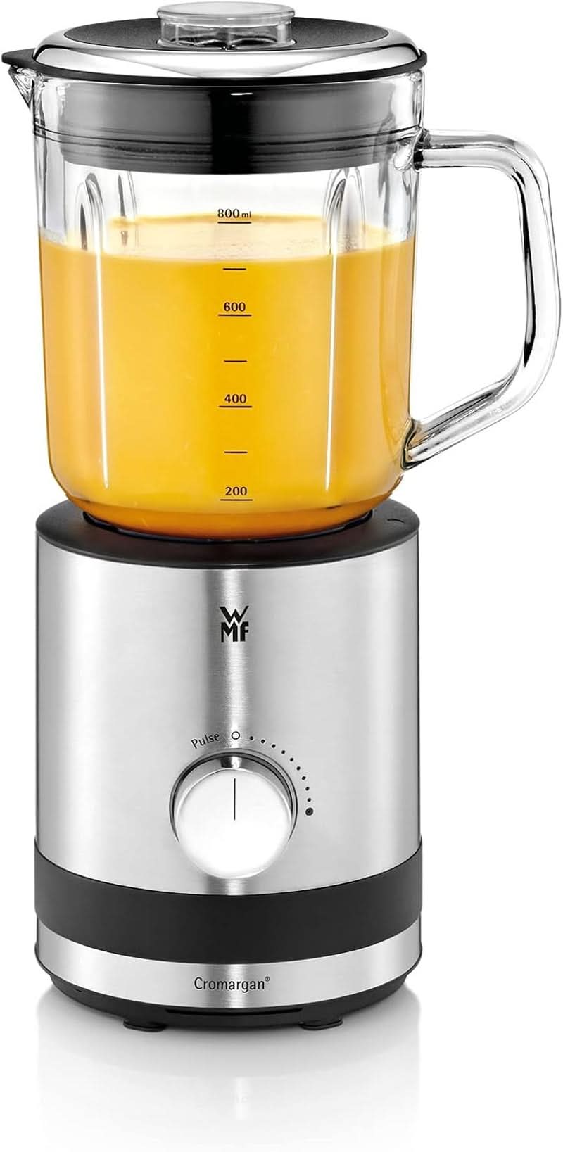 WMF Küchenminis Kompaktmixer, Mini mikser stojący, 400 Watt, mikser stojący Klein, Glasbehälter 0,8 L, Pulsstufe, Cromargan Matt Kitchen Naty Shop