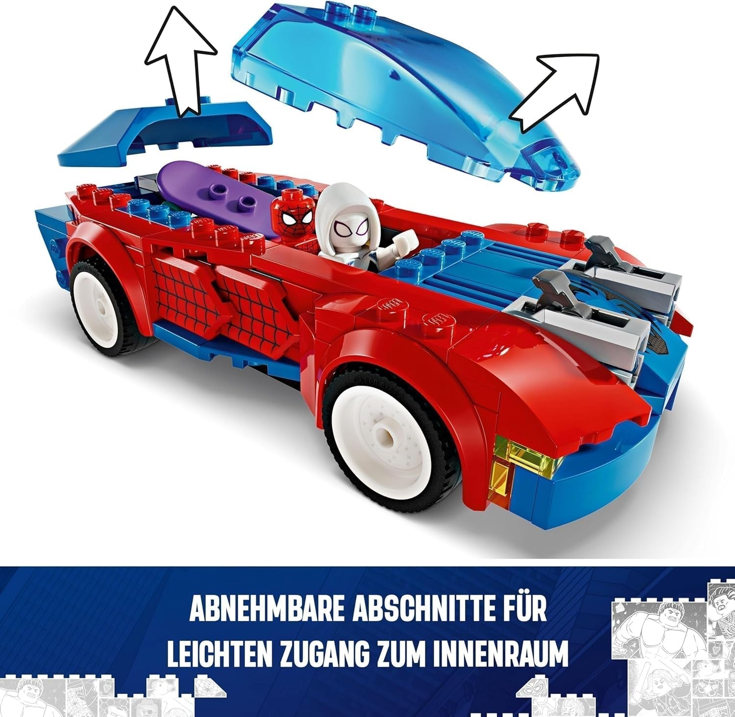 LEGO Marvel Spider-Man Samochód wyścigowy i Venom Green Goblin, Spider-Man do odgrywania ról Zabawka z figurkami superbohaterów i samochodem do zbudowania, prezent dla dzieci, chłopców i dziewcząt w wieku 7 lat 76279 Zestawy do budowania Szukaj sklepu LEGO