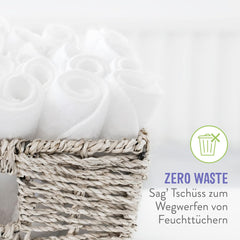 Chusteczki dla niemowląt Bambino Mio wielokrotnego użytku – podstawowe – przyjazne dla środowiska, bez substancji chemicznych, dwustronne, nadające się do prania, 10 szt., chmurka – opakowanie może się różnić