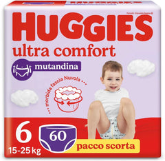Spodnie do pieluszek Huggies Ultra Comfort Naty Shop, rozmiar 6 (zestaw 60 szt.)