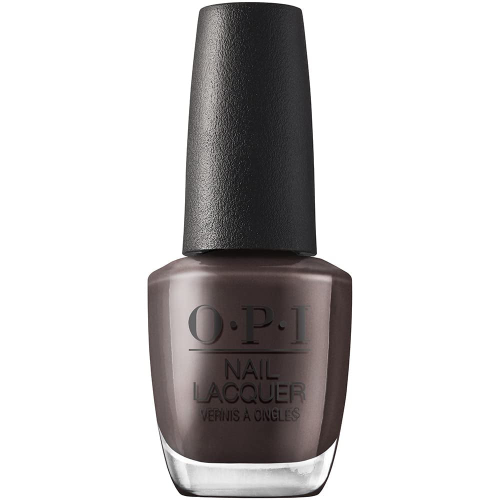 Lac de unghii OPI Nail Lacquer în nuanțe de negru și maro – Oja cu uscare rapidă, rezistentă la ciobire și de lungă durată – durează până la 7 zile – cu pensulă ProWide extra-lată