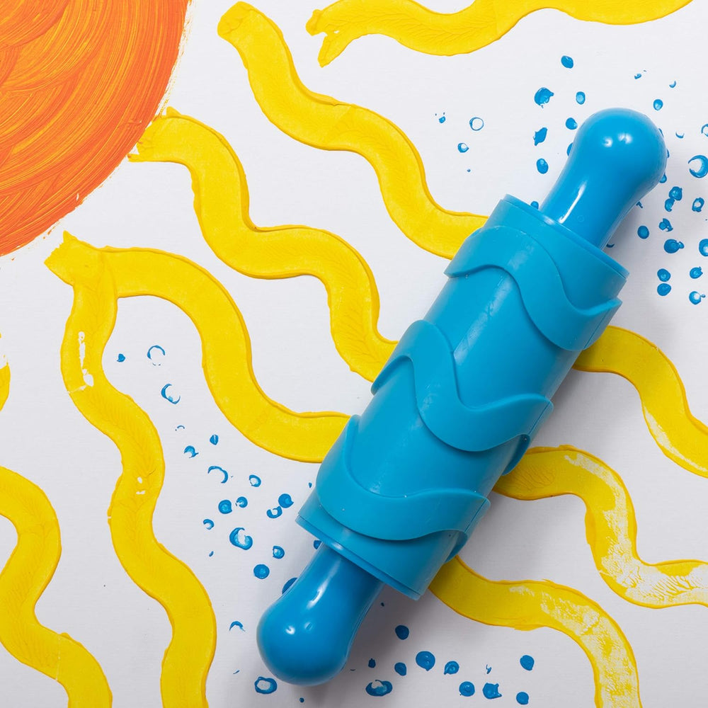 Mal- und Ton-Texturwalzen - 4er-Set - strukturalny Knetrollen für Kinder - Vielseitige Muster zum Basteln und Dekorieren