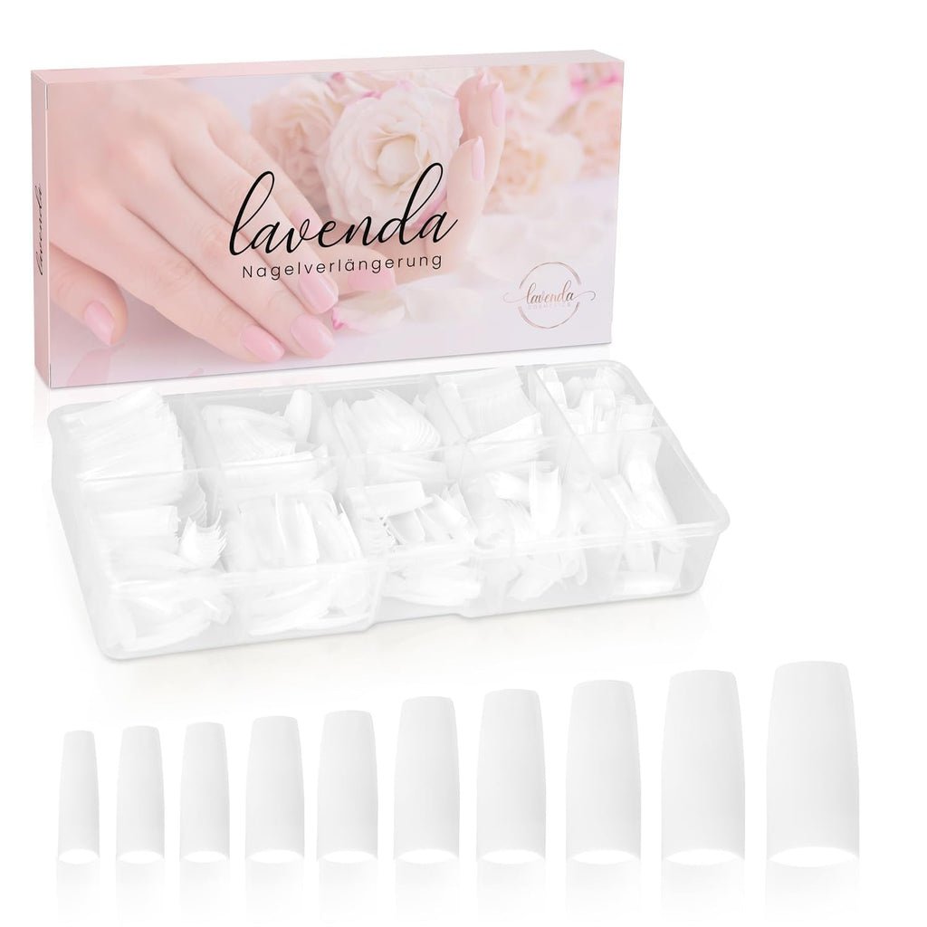 ® Unghii artificiale pentru lipire 500 bucăți Unghii false - Unghii stabile pentru unghii cu gel - Unghii cu calitate de studio (culoare naturală)