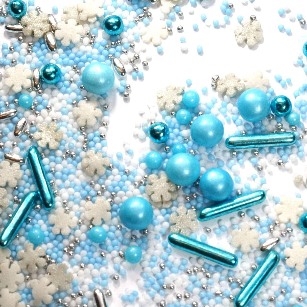 Streusel Glück, Mix Sprinkles Snowflakes, Blue White, 90 gramów Sprinkles Naty Shop