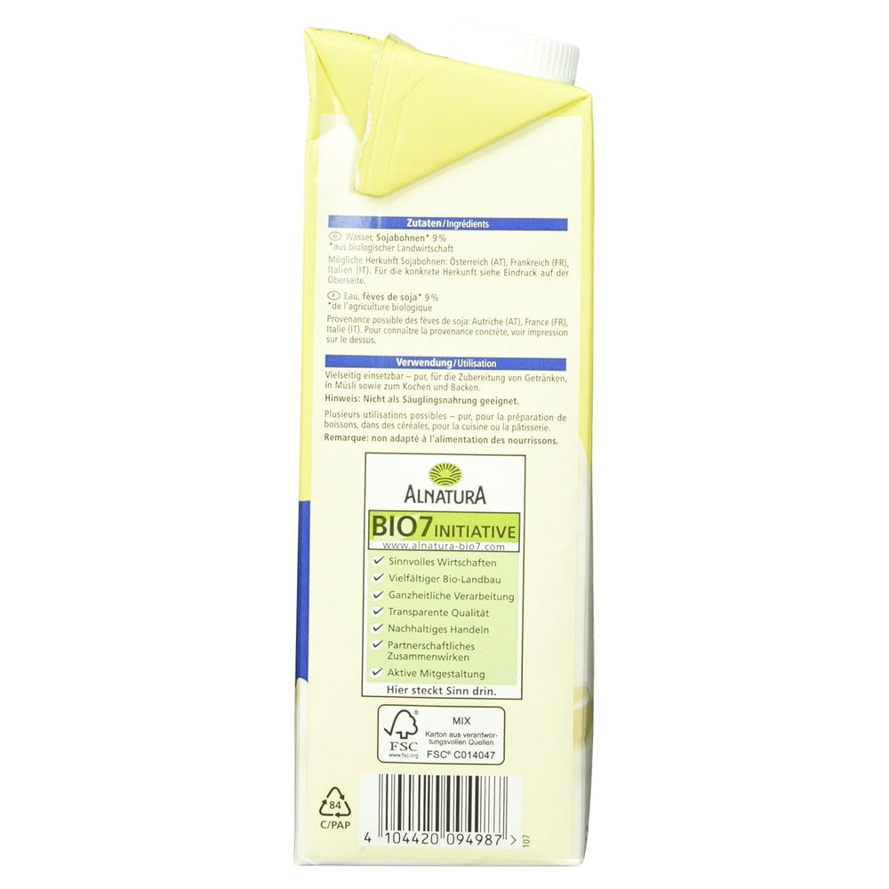 Bio Sojadrink, beztłuszczowy, bezglutenowy, bez laktozy, wegański, opakowanie 8er (8 x 1 kg)