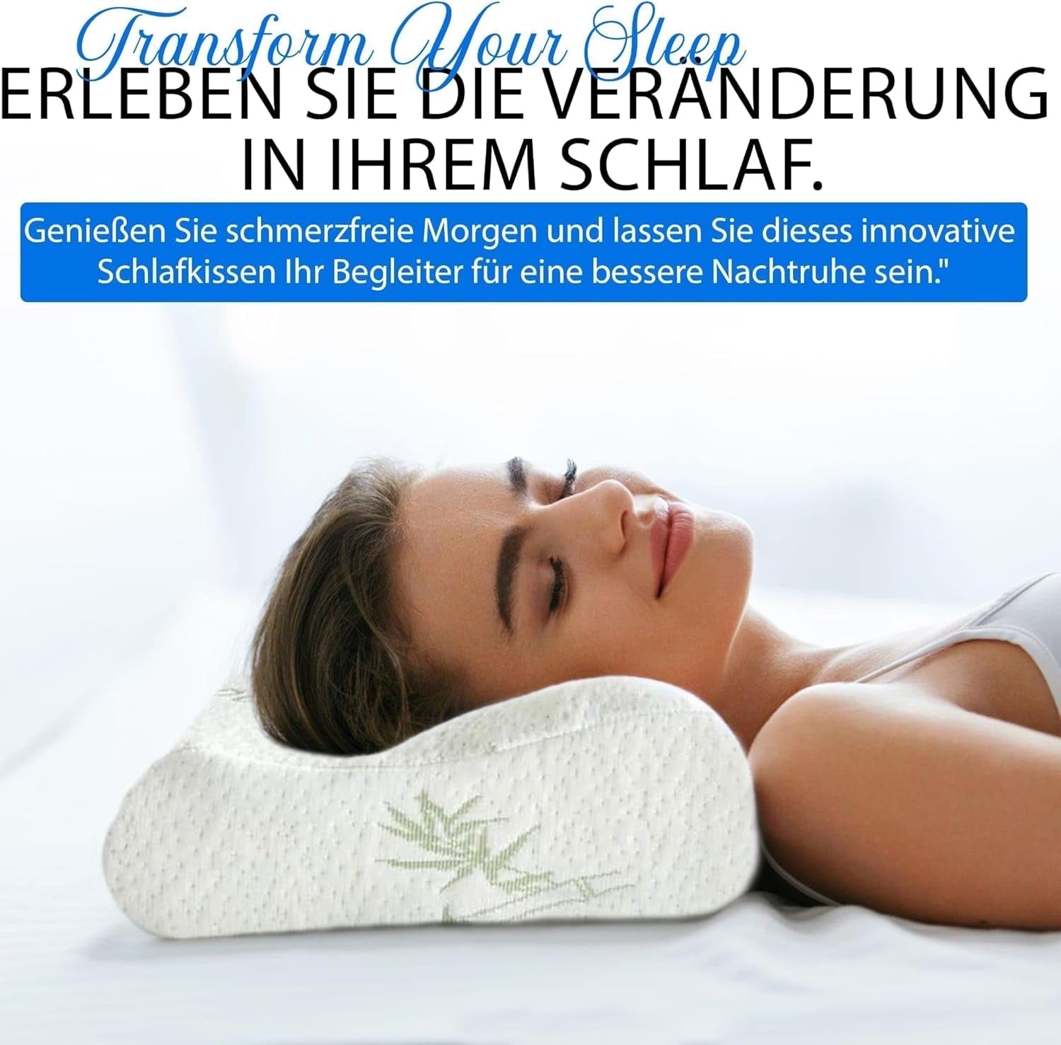 Pernă ortopedică de susținere a gâtului din spumă cu memorie - Pernă ergonomică, pernă anti sforăit pentru cei care dorm lateral, pe stomac și pe spate, Pilow, 60Cm X 40Cm X 12Cm Perne ortopedice cervicale Naty Shop