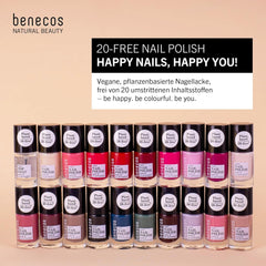 Benecos 20-Free Vegan Nail Polish Bubble Gum - ziołowy lakier do paznokci - szybkoschnący i długotrwały - przepuszczalny dla wody - wzbogacony biotyną - 5ml