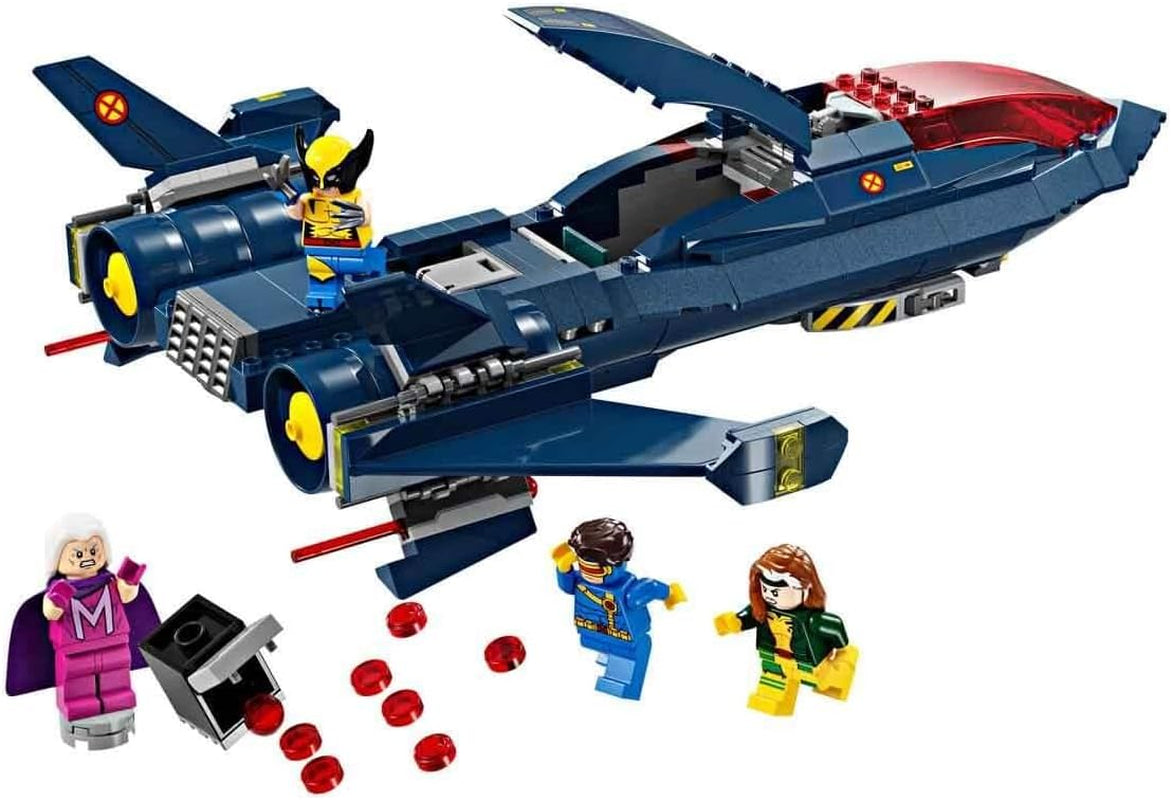 LEGO Marvel X-Jet X-Men budują model samolotu z figurkami, w tym Wolverine'a i Rogue'a. Zabawka superbohatera dla dzieci na prezent dla chłopców i dziewcząt w wieku 8 lat 76281 Zestawy konstrukcyjne Beuche den LEGO-Store
