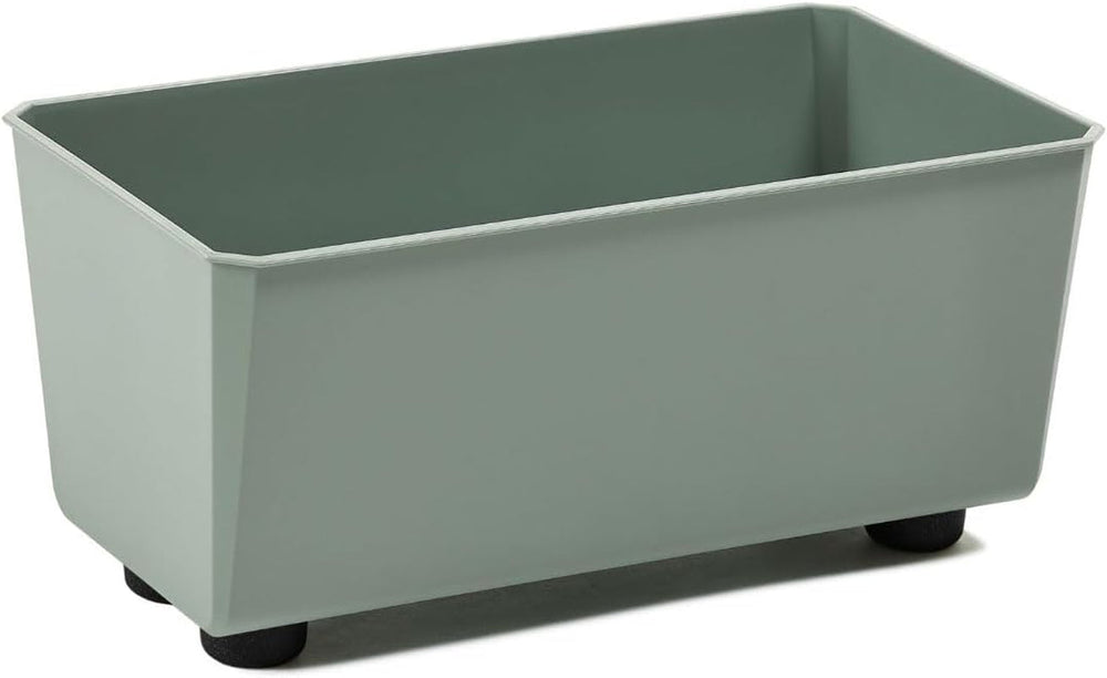 Jardinieră dreptunghiulară LAMELA cu picioare elegante – Ghiveci gri cu aspect de beton, fabricat din plastic robust, 37x17 cm, 6L – Rezistent la intemperii și ușor de curățat – Pentru interior și exterior