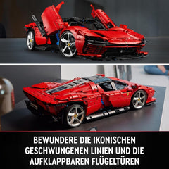 Zestaw LEGO Technic Ferrari Daytona SP3 w skali 1:8, czerwony supersamochód sportowy, rozszerzony model samochodu przedmiot kolekcjonerski, najlepsza koncepcja samochodu 42143 Zestawy do budowania Kup w sklepie LEGO